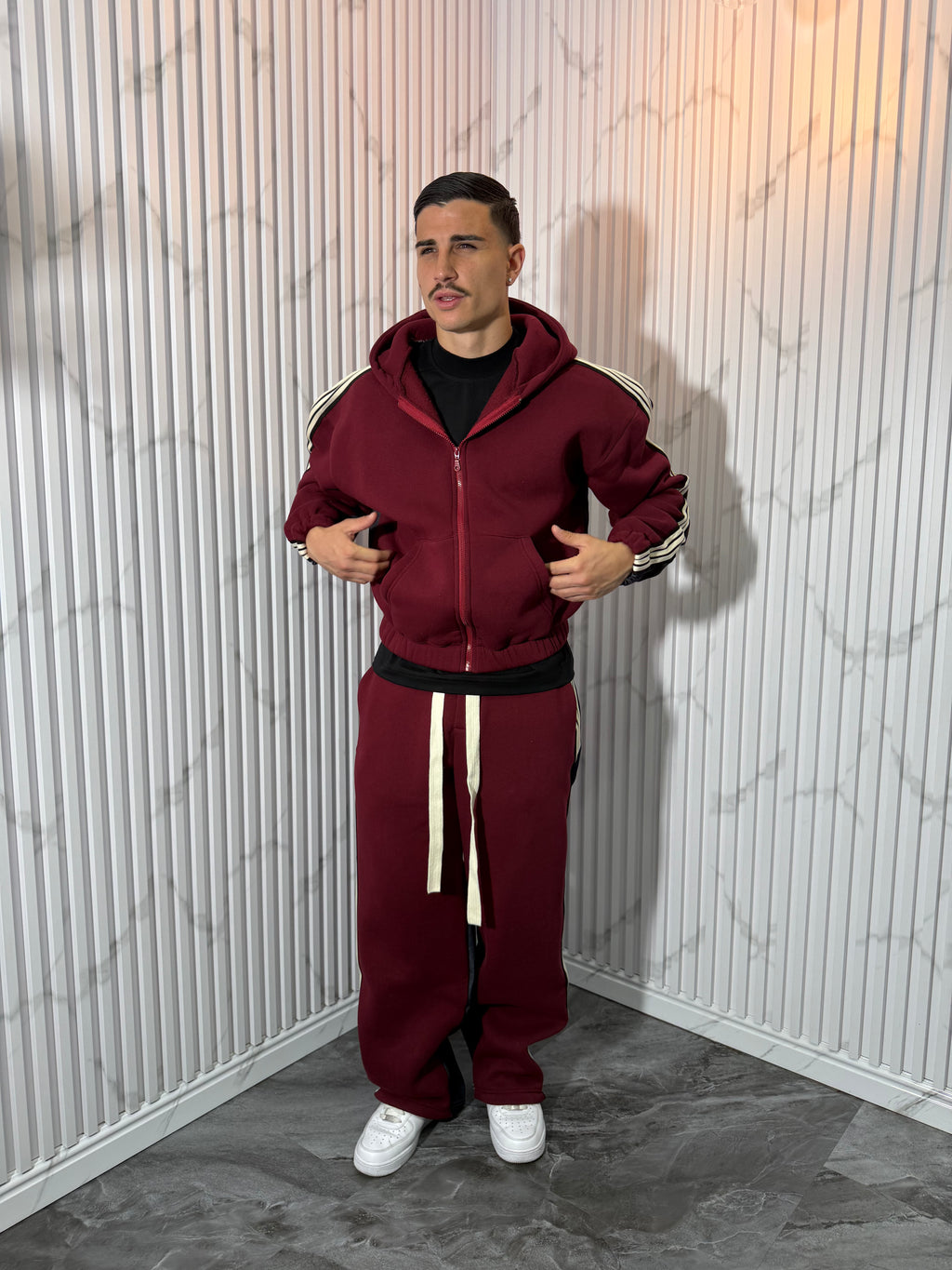 Tuta Double Jeans bordò