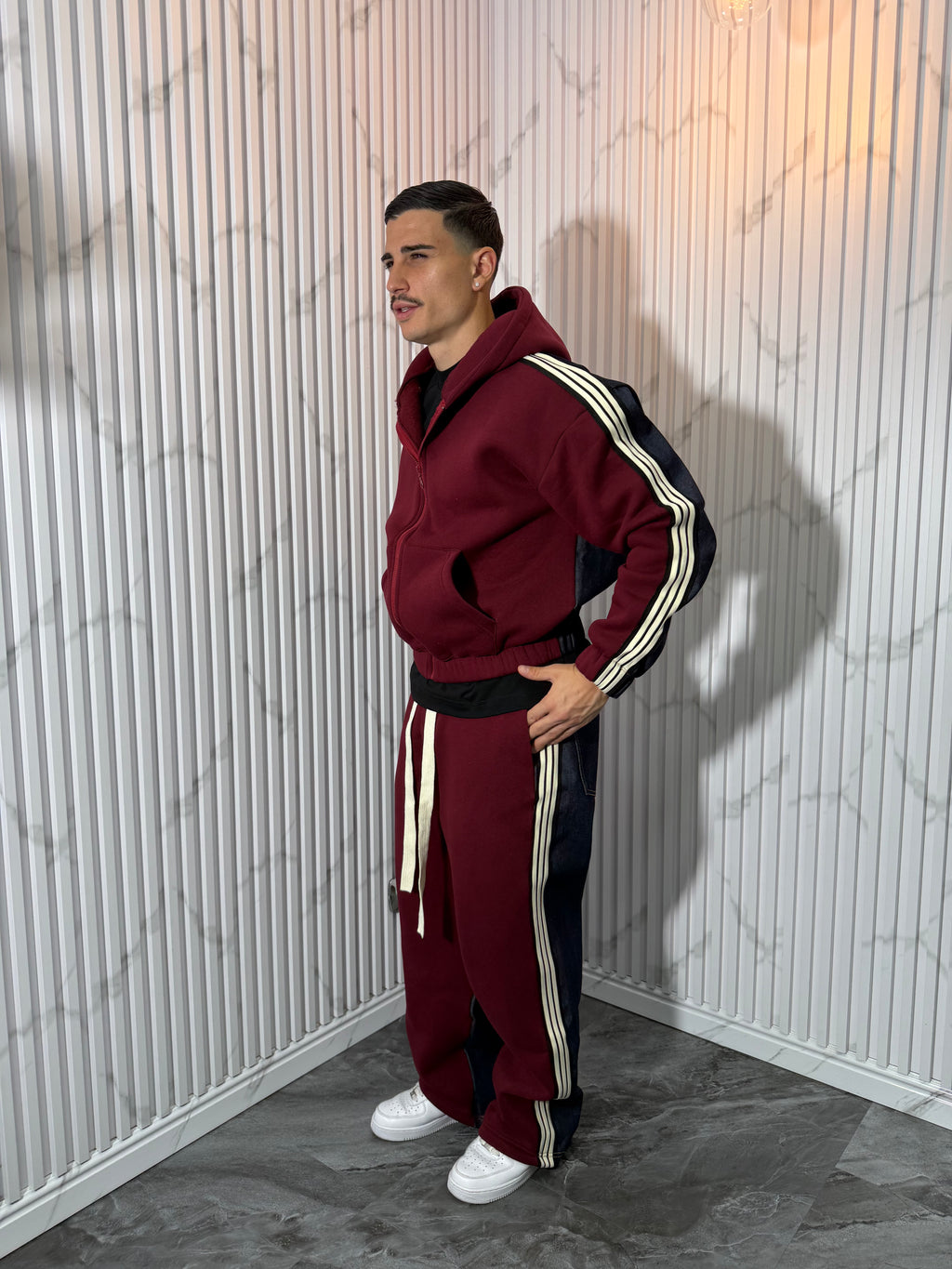 Tuta Double Jeans bordò