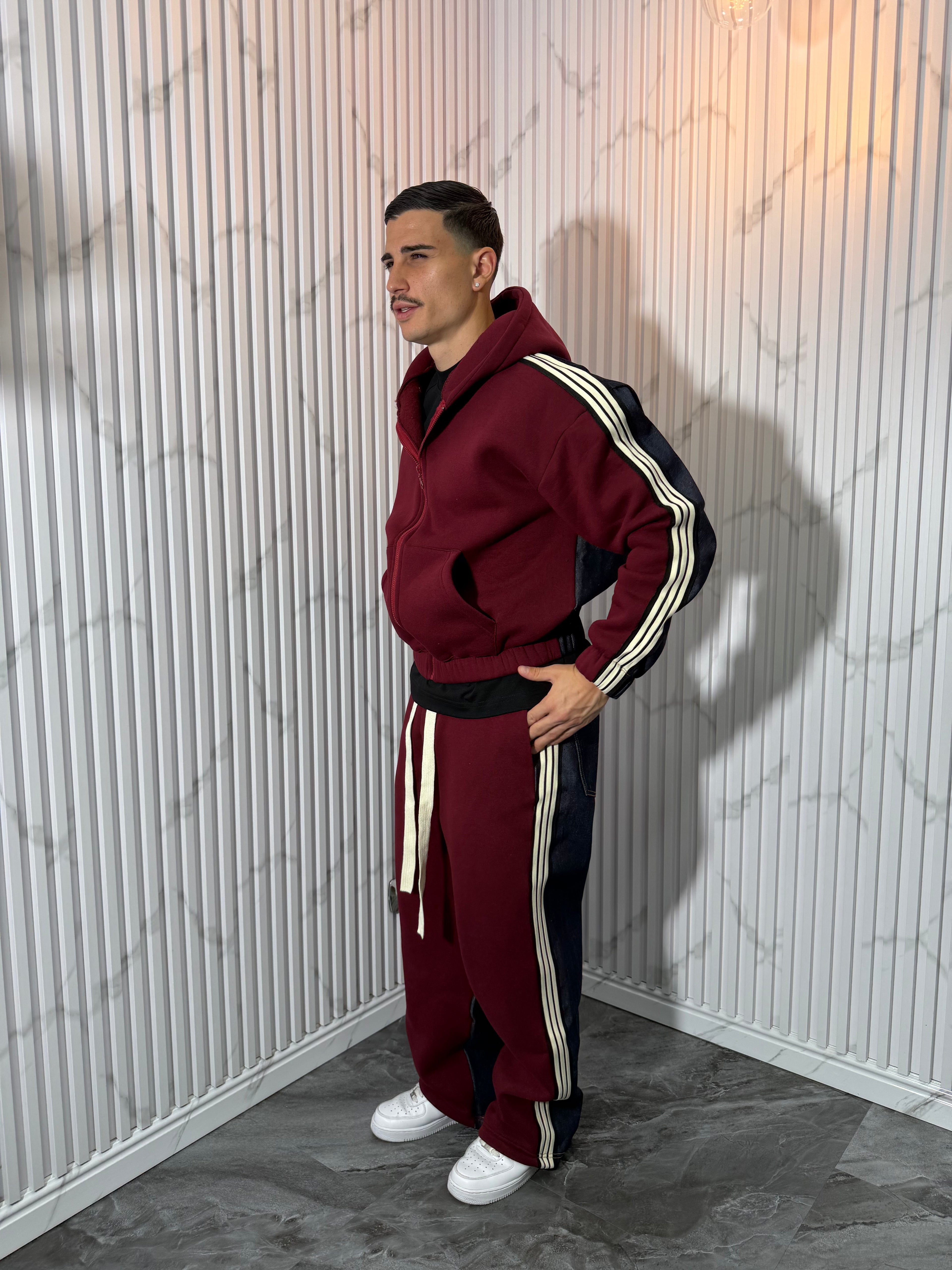 Tuta Double Jeans bordò