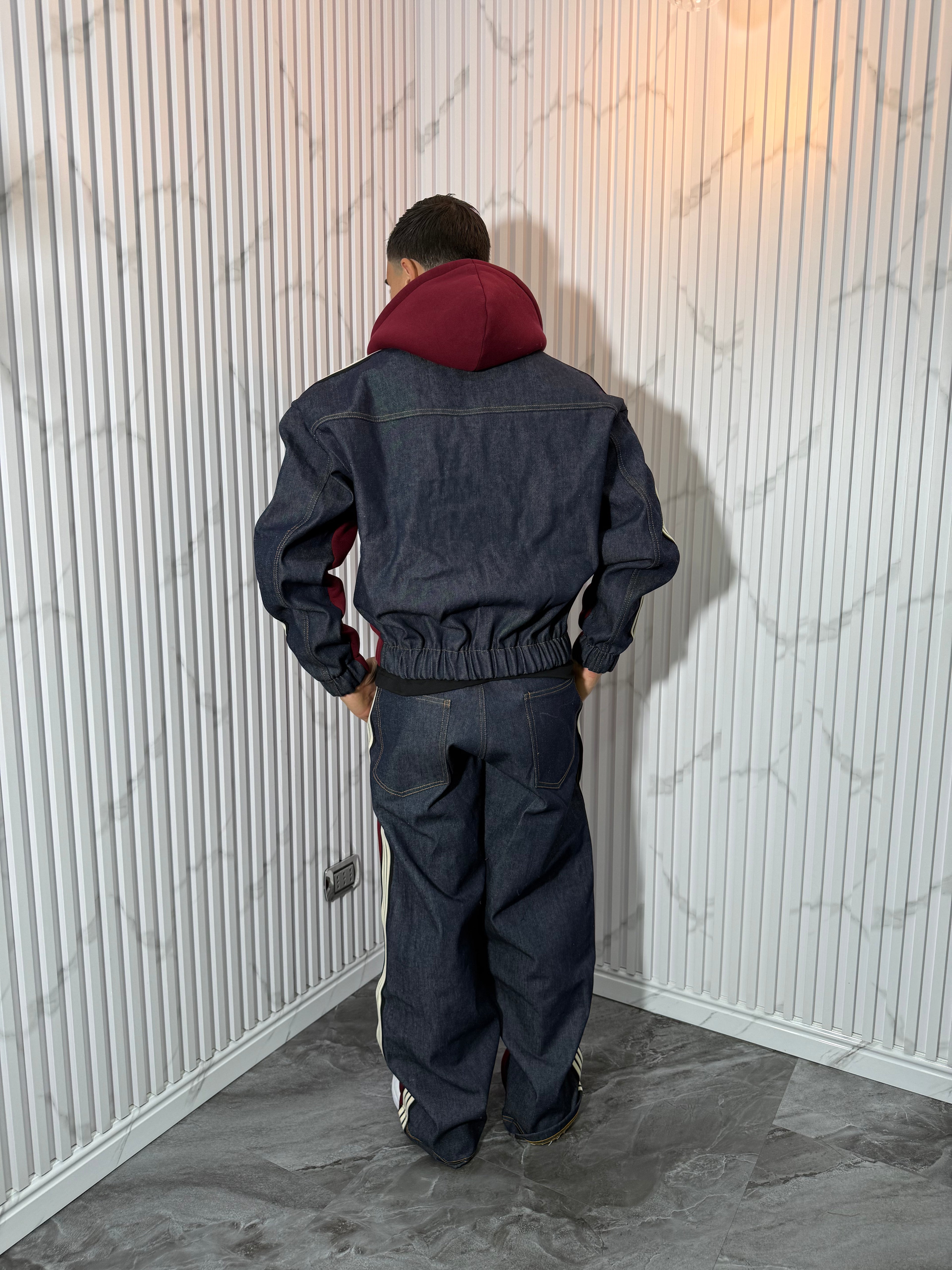 Tuta Double Jeans bordò