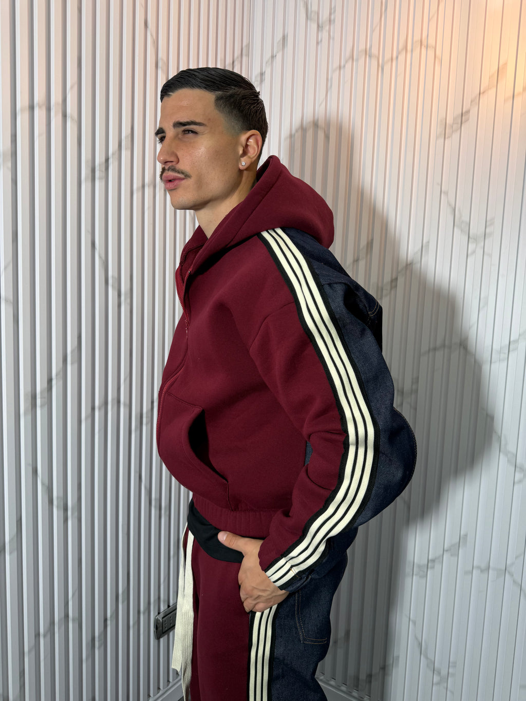 Tuta Double Jeans bordò