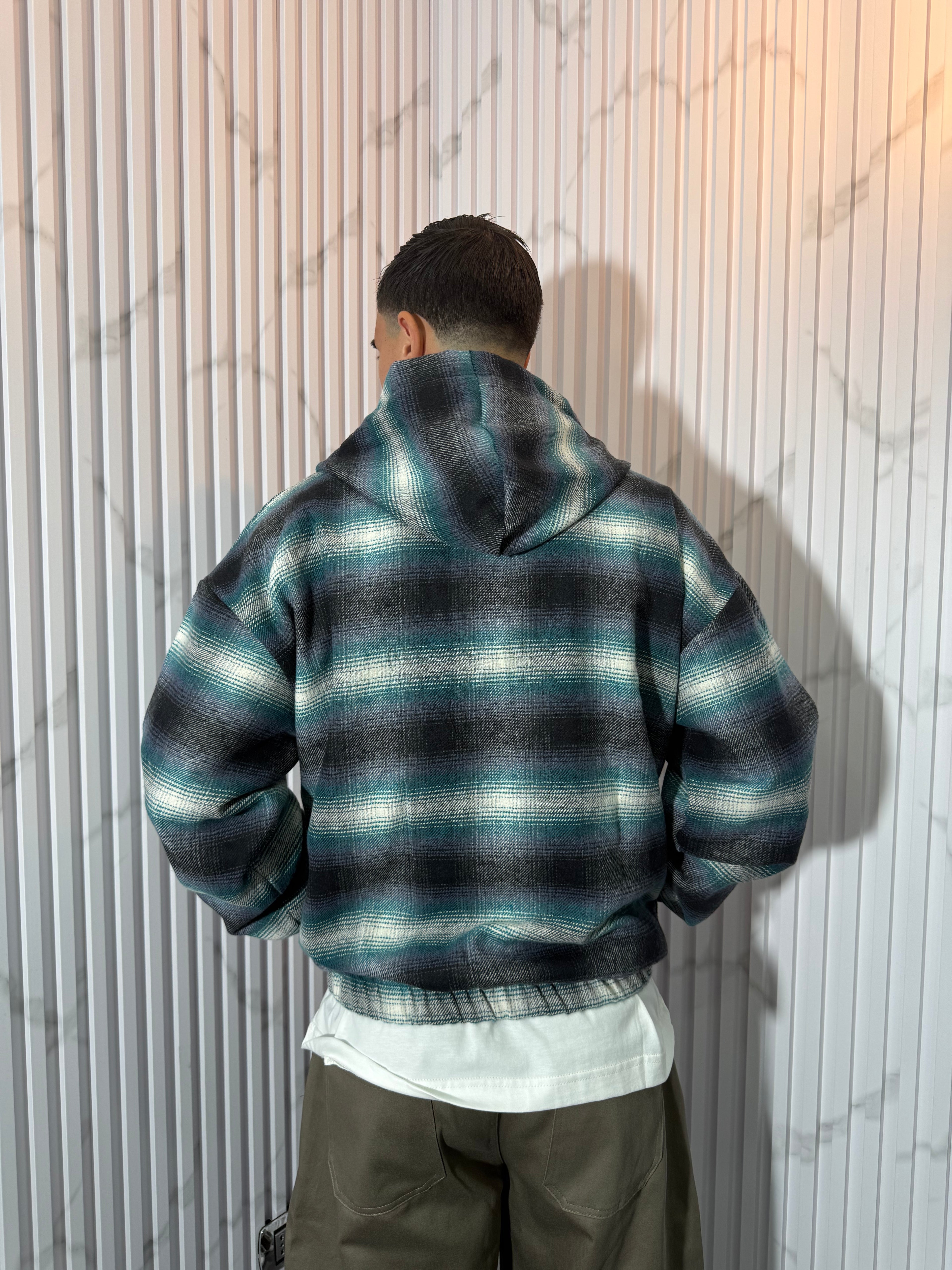 Giubbotto Hydo a Quadri Celeste