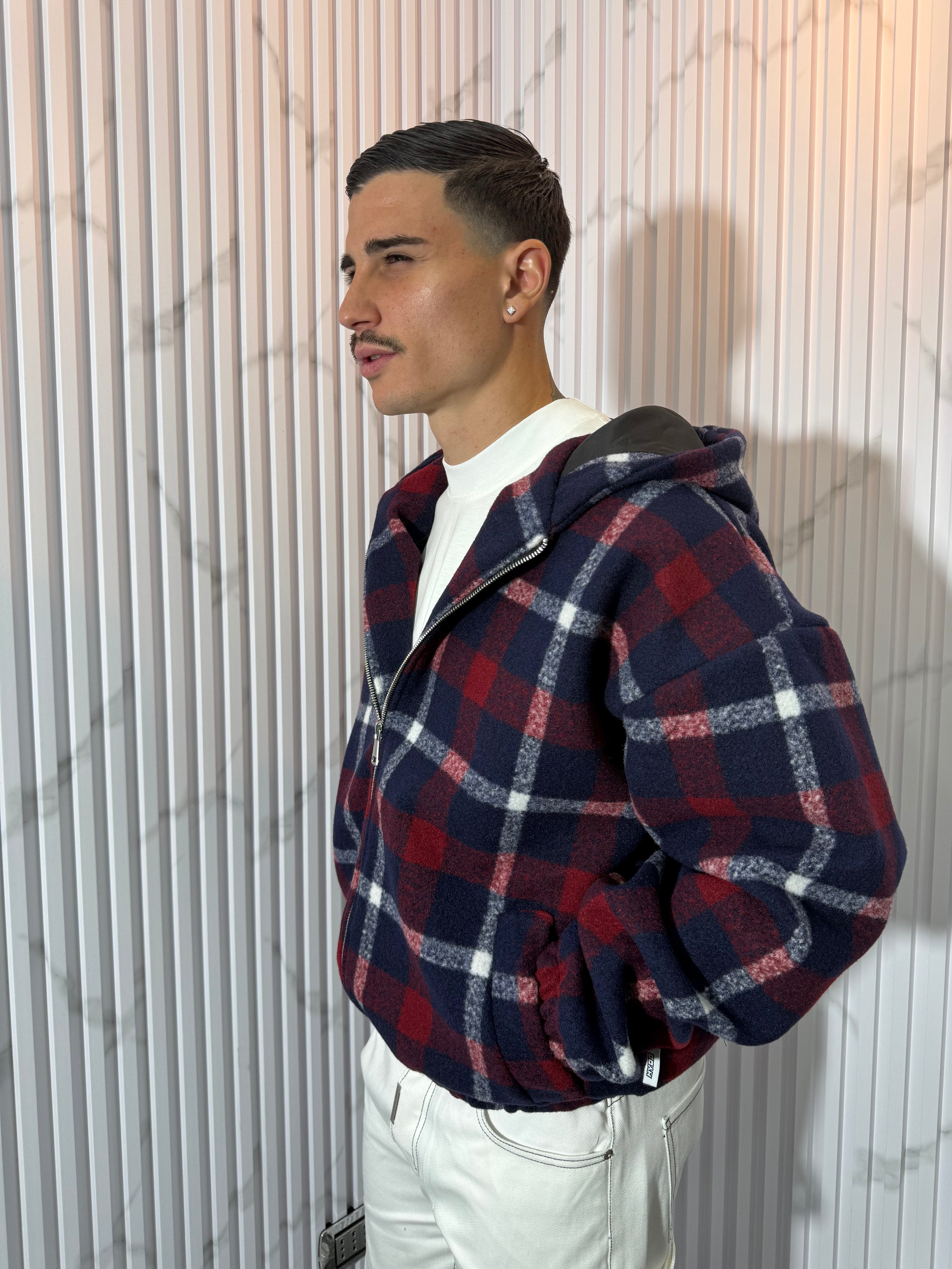 Giubbotto Hydo a Quadri Rosso e Blu