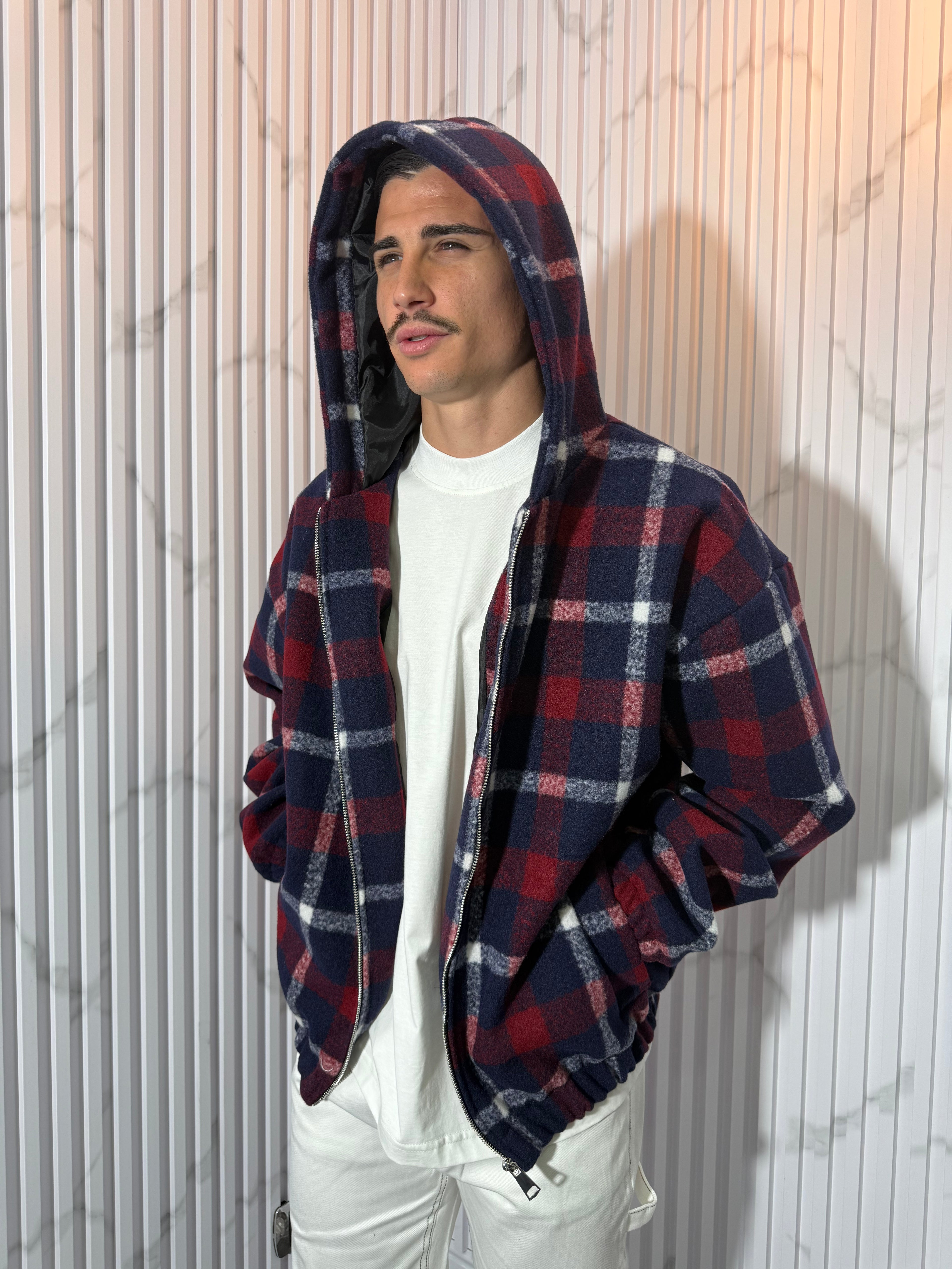 Giubbotto Hydo a Quadri Rosso e Blu