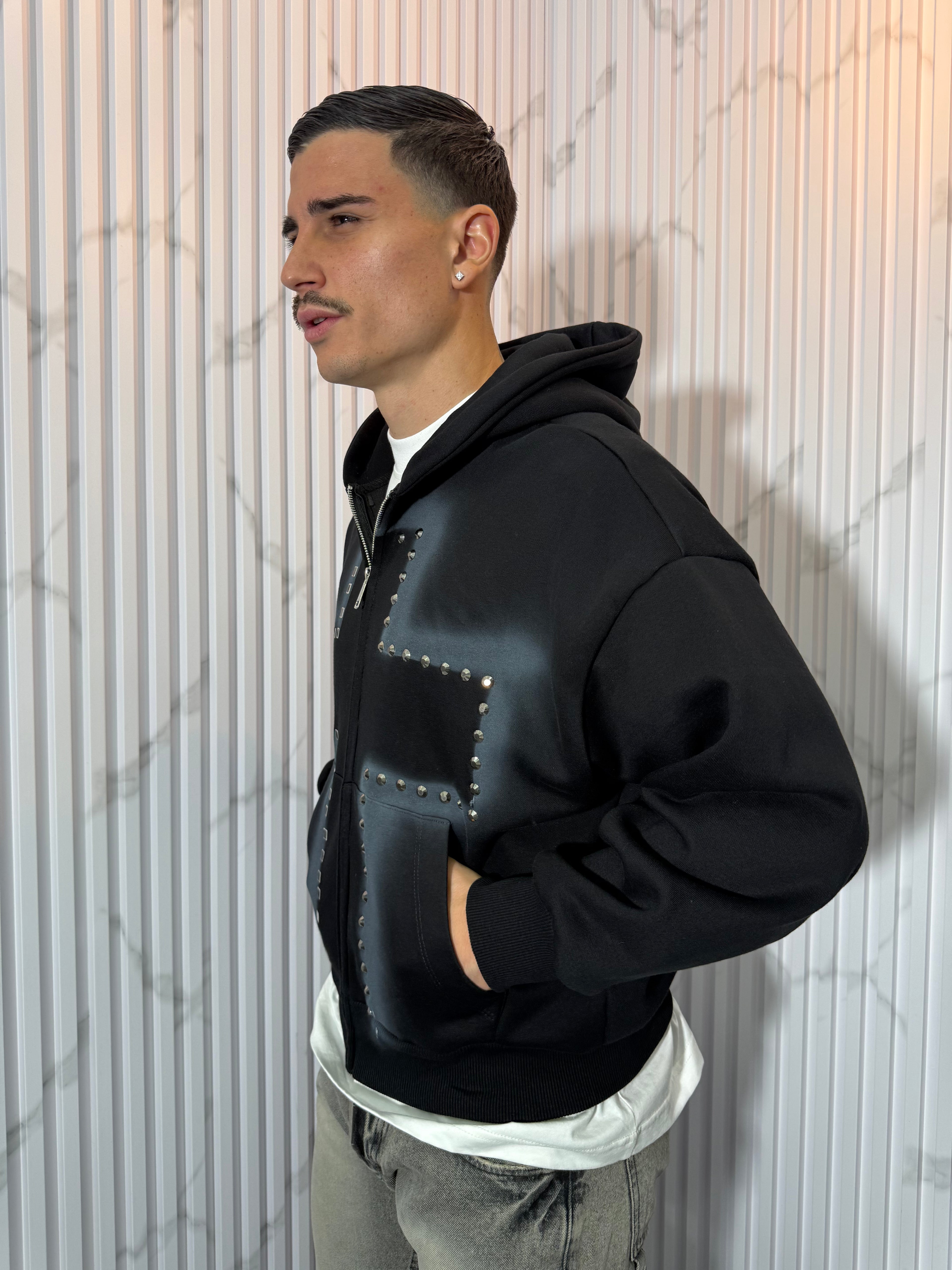 Felpa Croce e Borchie