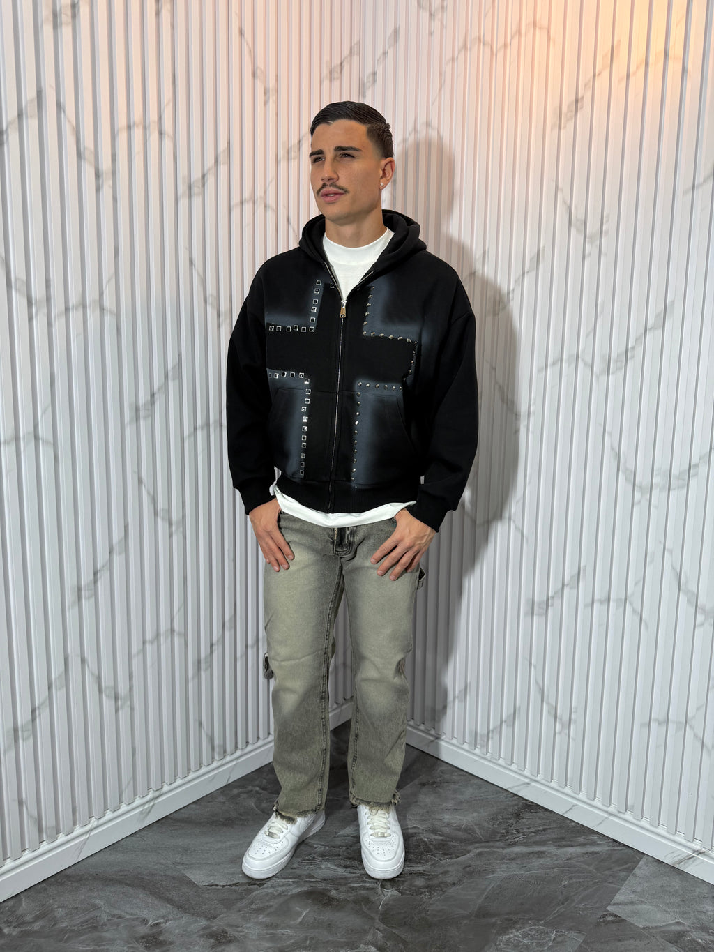 Felpa Croce e Borchie